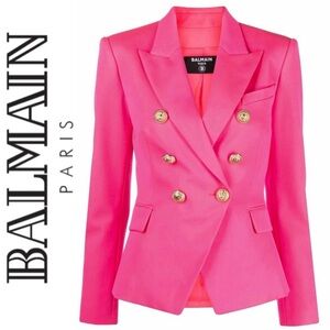 Balmain 6-Button 🩷 Grain de Poudre Blazer